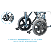 Bariatric Transport Chair wheel anti-tippers