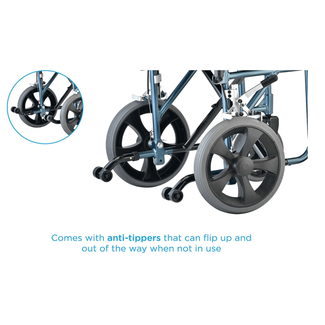 Bariatric Transport Chair wheel anti-tippers
