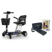 Golden Tech Buzzaround Carry-On Folding Travel Scooter with Travel Battery blue variant