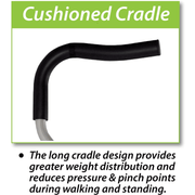 Millennial Medical Freedom Life Crutch with Ergonomic Handles & Articulating Tips - cushioned cradle
