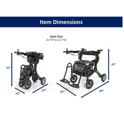 Miracle Mobility 4N1 Ultra Lite Electric Walker Wheelchair dimensions