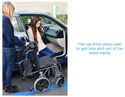Premium Transport Chair flip-up arms feature