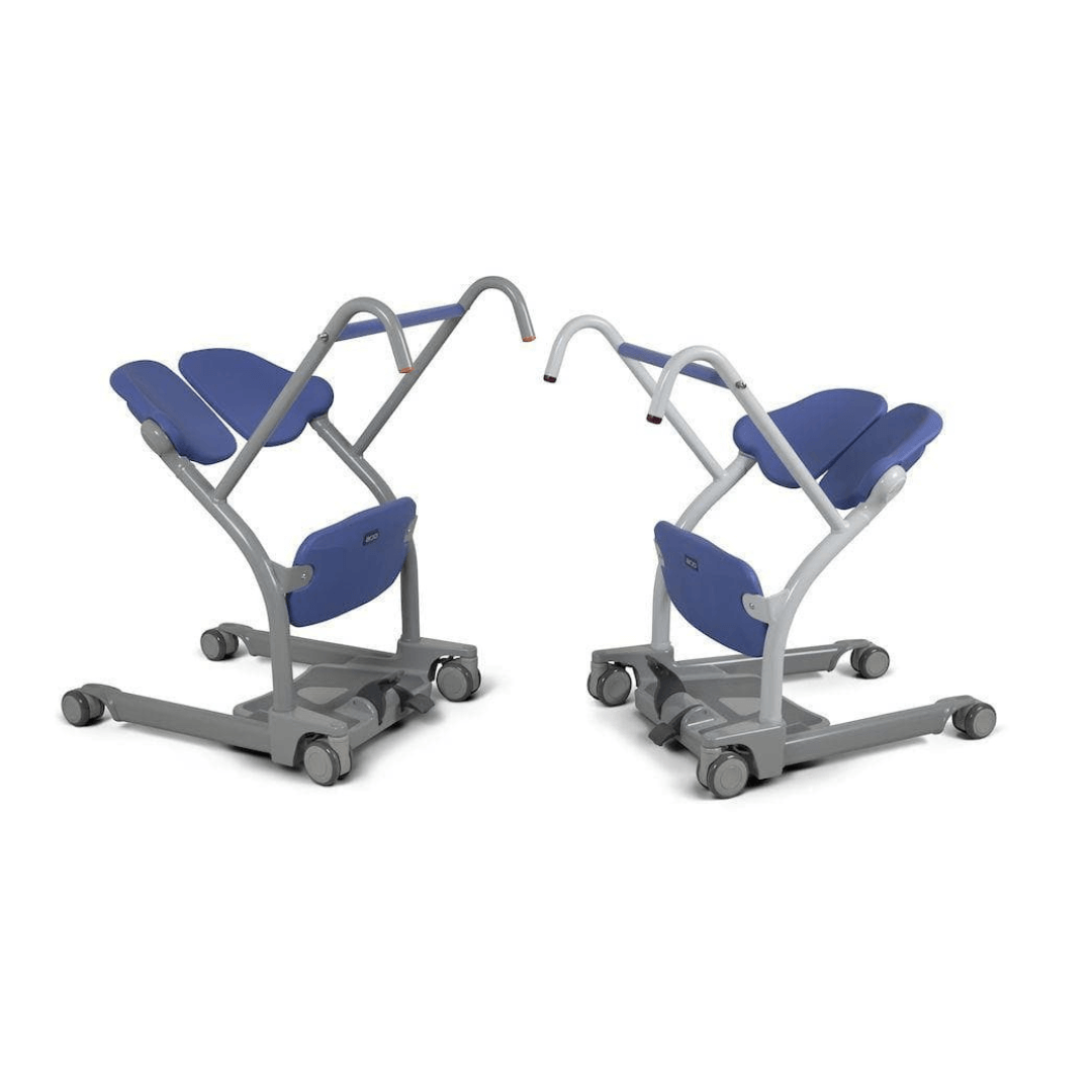 Sara Stedy Stand-Assist Manual Patient Standing Aid in gray and white frames