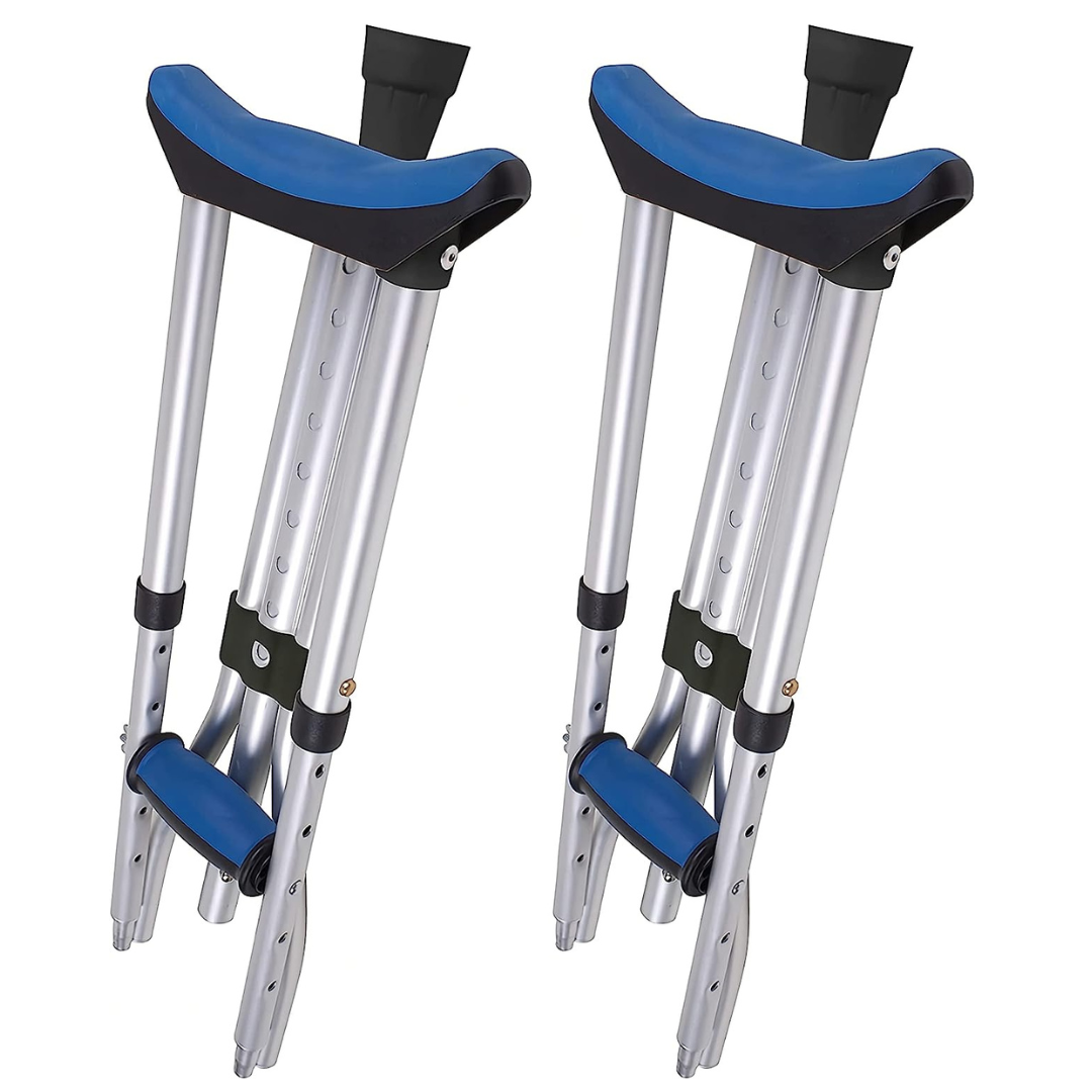 Carex Folding Travel Crutches - Aluminum Underarm Lightweight Crutches