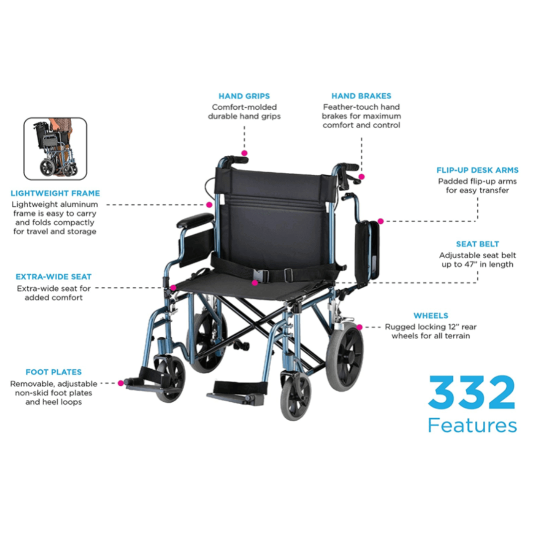 Bariatric Transport Chair features