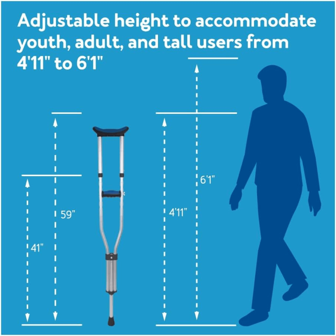 Carex Folding Travel Crutches adjustable height