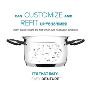 Easy Denture can customize and refit up to 20 times