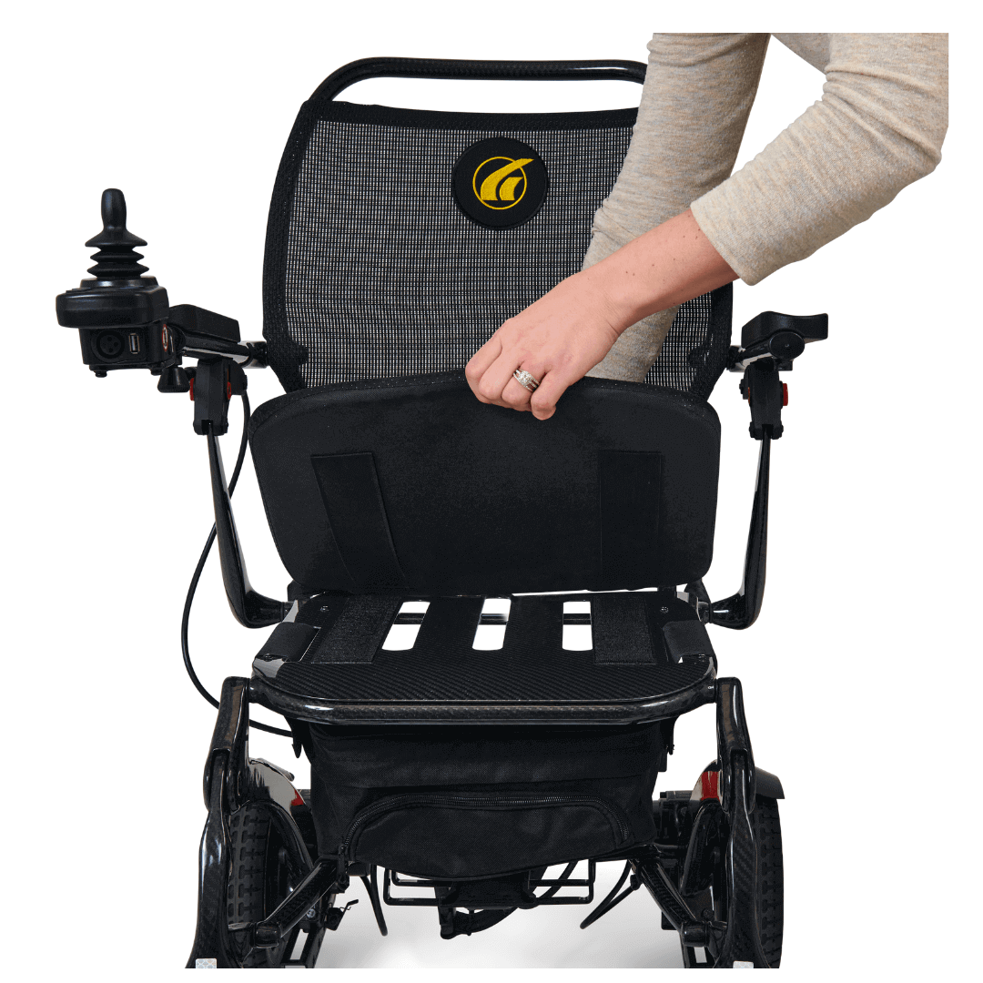 Golden Tech Cricket Carbon Fiber Foldable Travel Power Wheelchair detachable seat