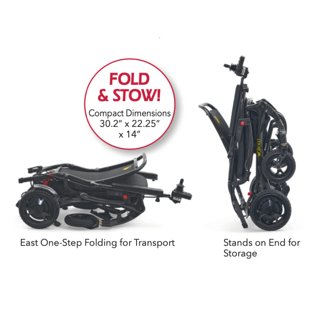 Golden Tech Cricket Carbon Fiber Foldable Travel Power Wheelchair foldable feature