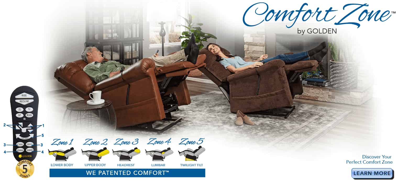 Golden Technologies Comfort Zone Power Lift Chair Recliners