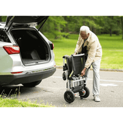 Journey Zoomer Chair Portable Lightweight Power Wheelchair being packed in to a trunk