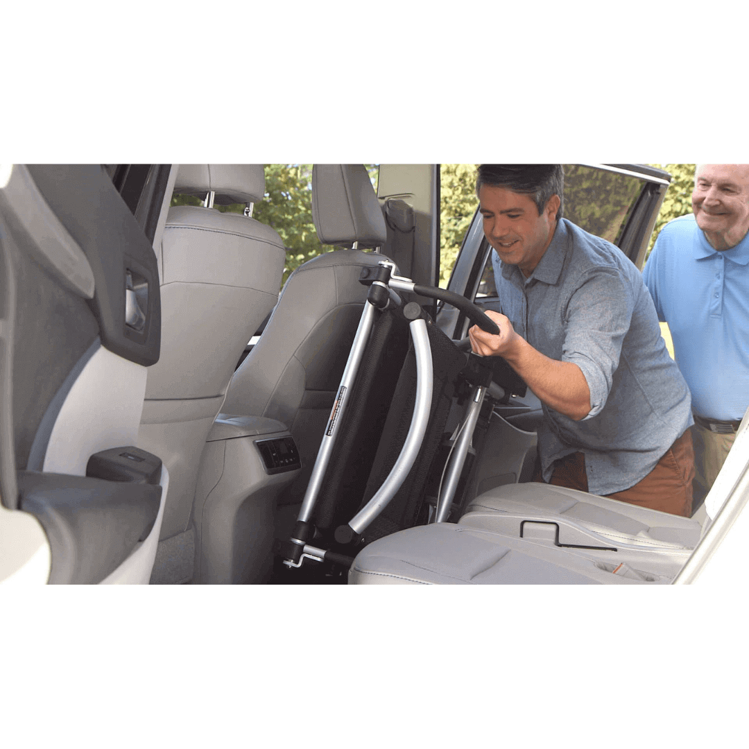 Journey Zoomer Chair Portable Lightweight Power Wheelchair fits in the passenger seat