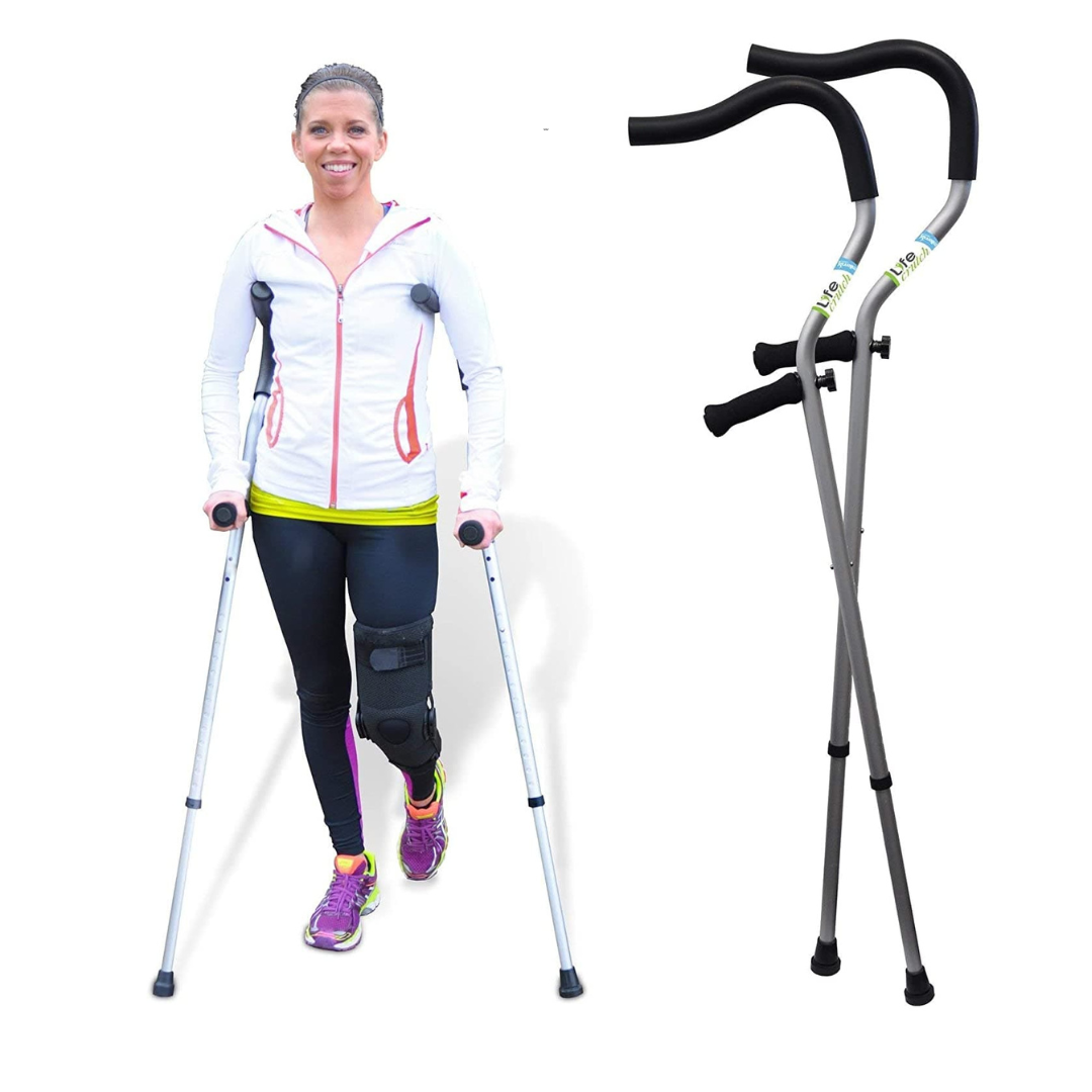Millennial Medical Freedom Life Crutch with Ergonomic Handles & Articulating Tips - Fits Up to 6'0"