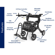 Miracle Mobility 4N1 Ultra Lite Electric Walker Wheelchair features