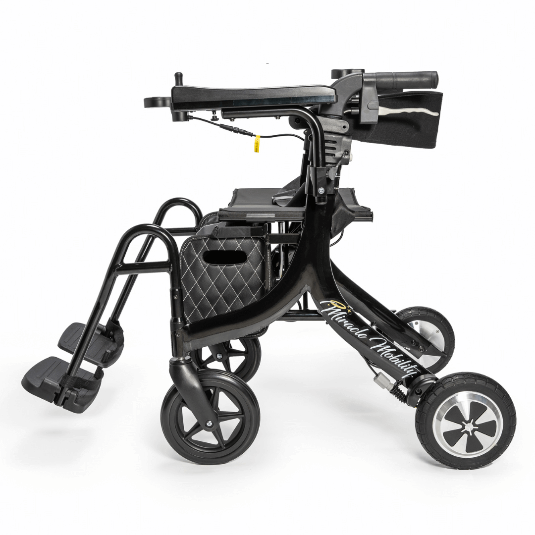 Miracle Mobility 4N1 Ultra Lite Electric Walker Wheelchair side view