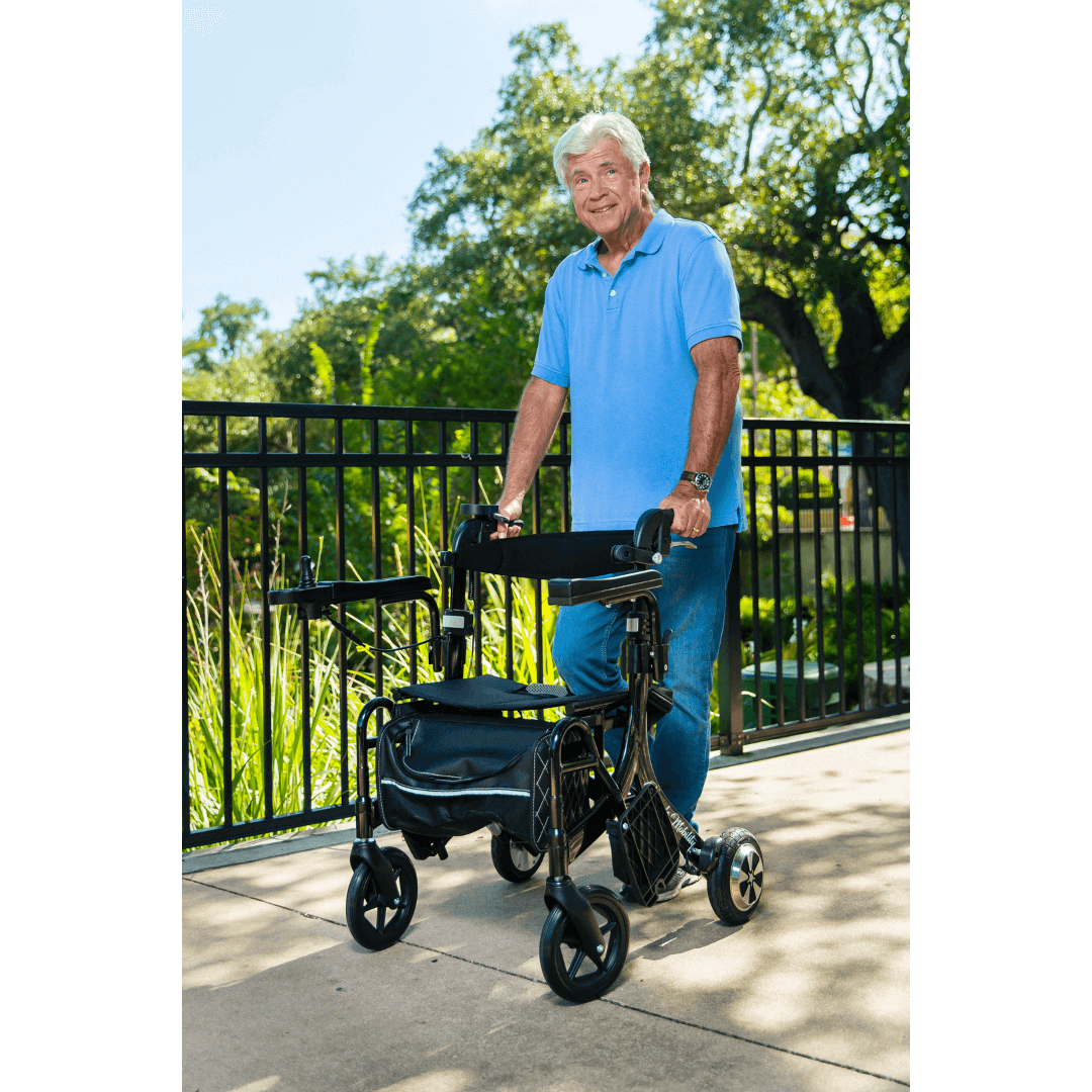Miracle Mobility 4N1 Ultra Lite Electric Walker Wheelchair with patient using the walker