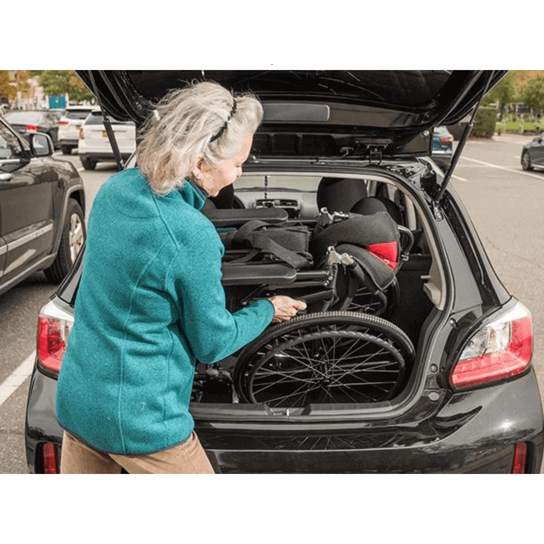 Premium Lightweight Wheelchair being stored in the trunk