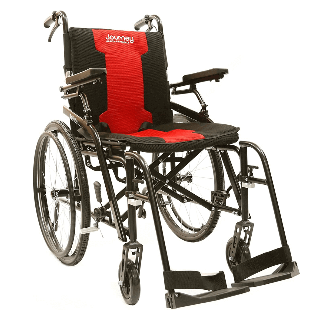 Premium Lightweight Wheelchair red