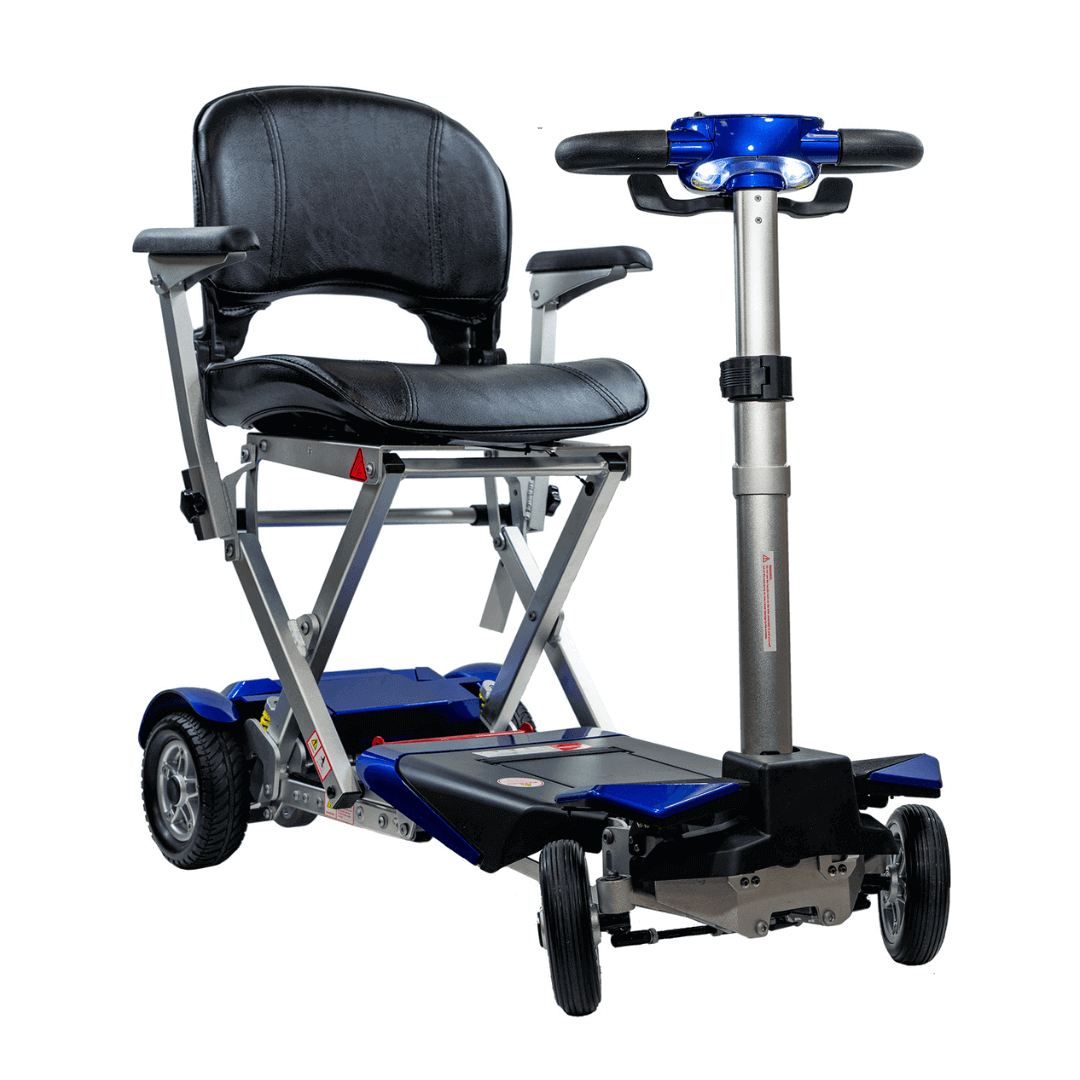 Solax Transformer 2 Electric Automatic Folding Mobility Airline Approved Travel Scooters blue