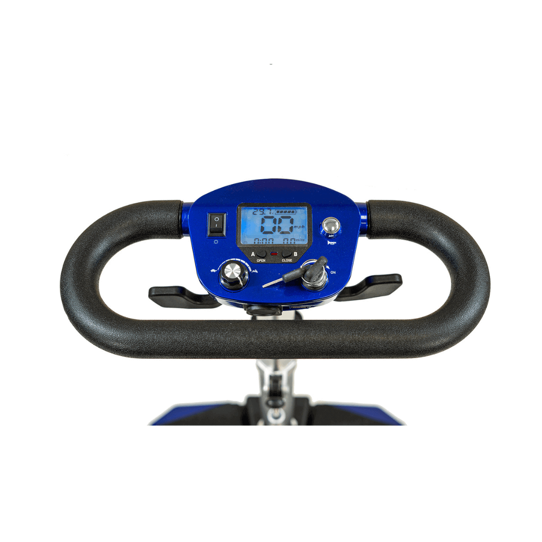 Solax Transformer 2 Electric Automatic Folding Mobility Airline Approved Travel Scooters blue stirring