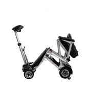 Solax Transformer 2 Electric Automatic Folding Mobility Airline Approved Travel Scooters silver folded