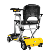 Solax Transformer 2 Electric Automatic Folding Mobility Airline Approved Travel Scooters yellow rear view