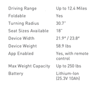 WHILL Model F Travel Power Chair specifications